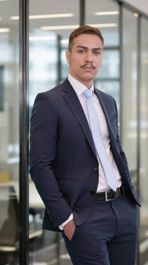 nómada digital latinoamericano trabajando en su portátil en un coworking con luz natural en España, con expresión tranquila y segura, reflejando planificación financiera y tranquilidad fiscal. Estilo editorial, colores cálidos, composición centrada en la persona.